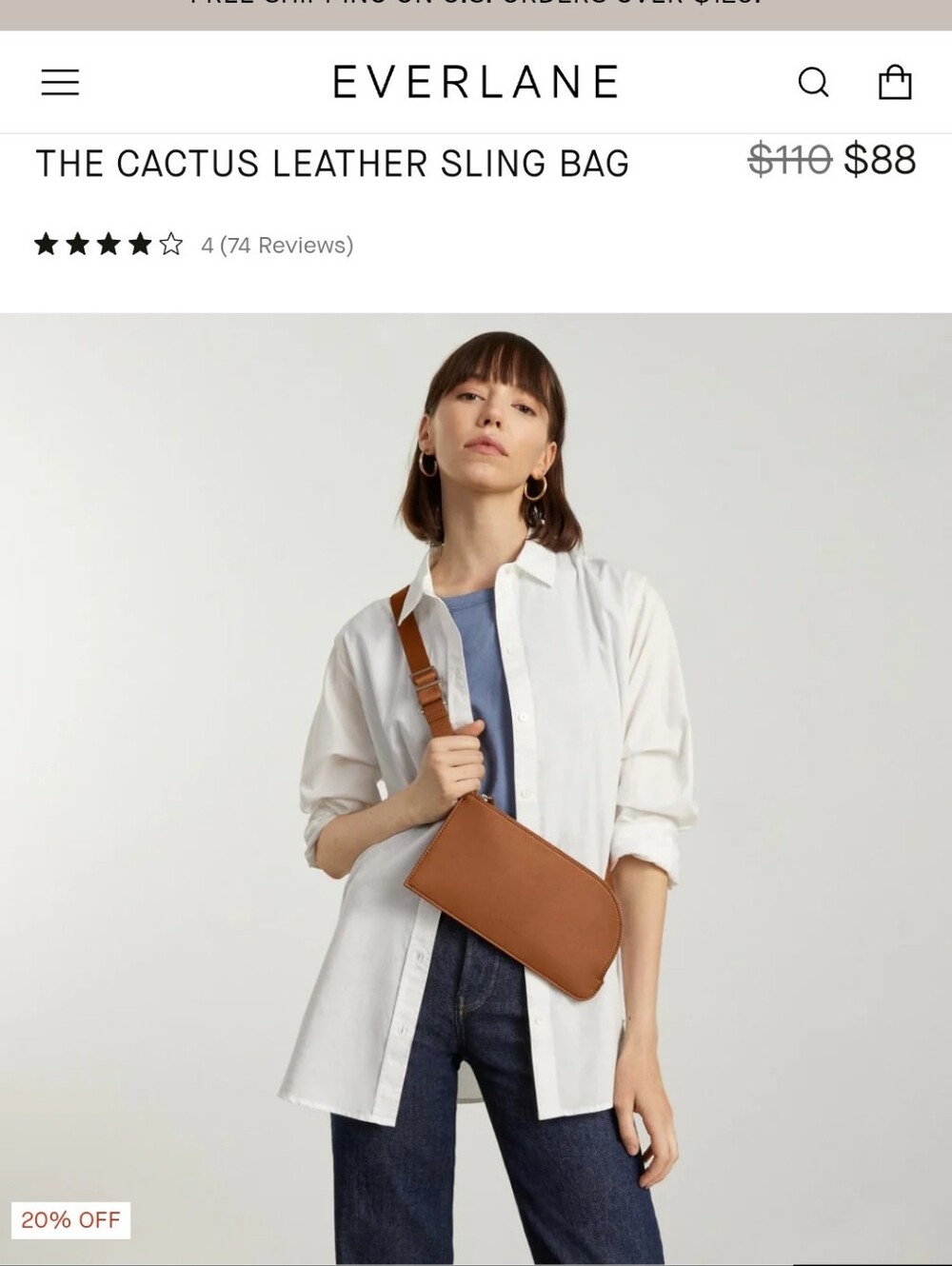 Everlane The Cactus Leather Sling Bag NWT